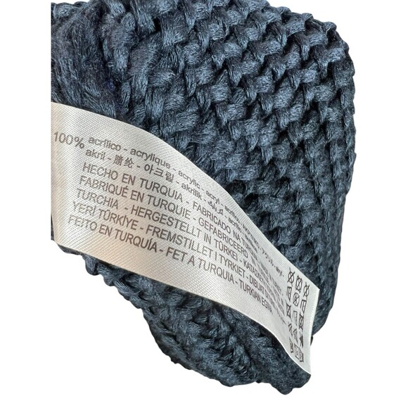 ZARA Crochet Knit Midi Dress S Blue Striped Tie Shoulder Boho Beach Resort NWT - Picture 15 of 15